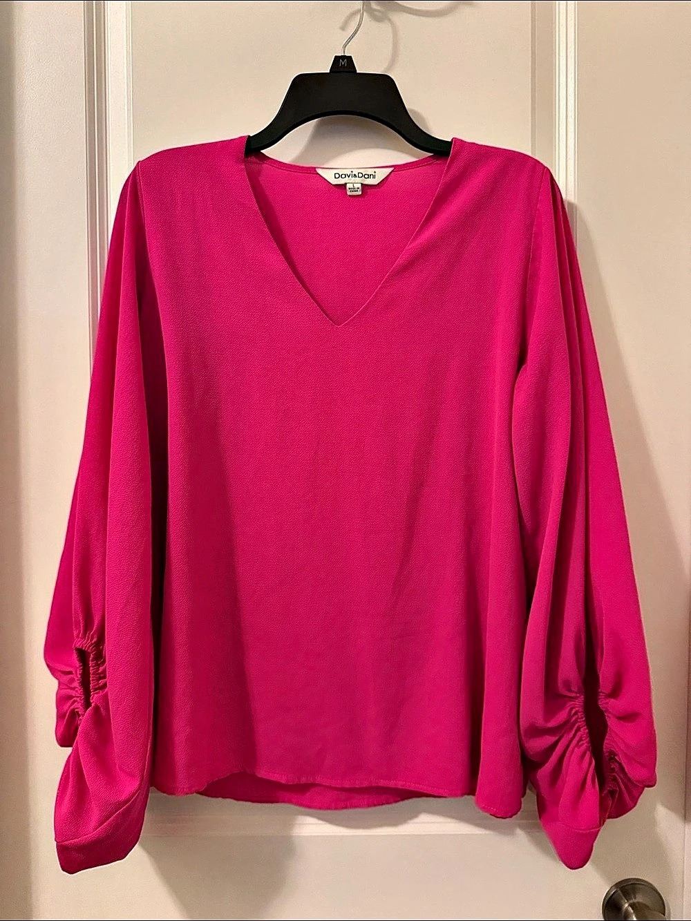 Davi&Dani Pink V-Neck Blouse